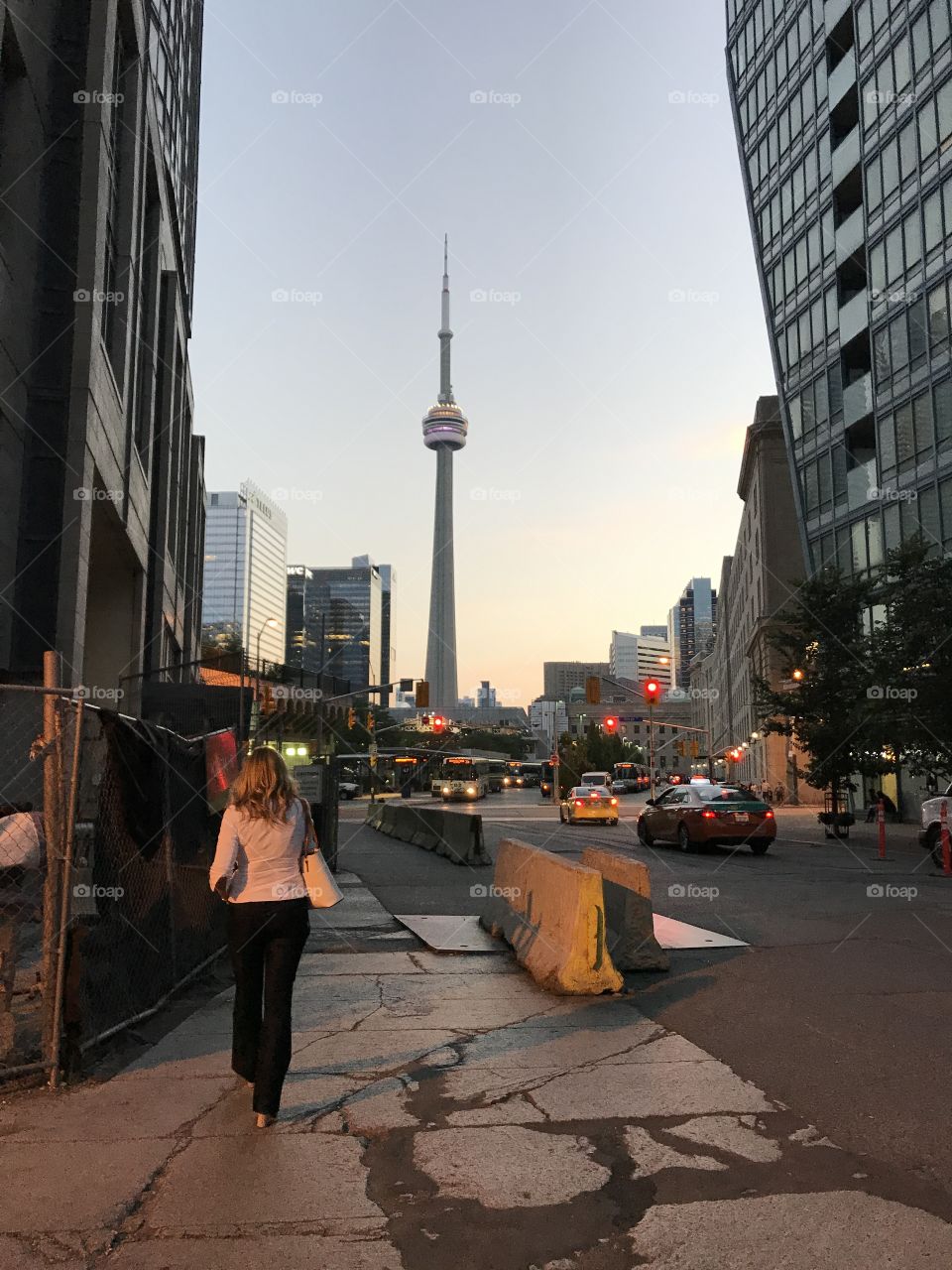 Evening walk in downtown Toronto 