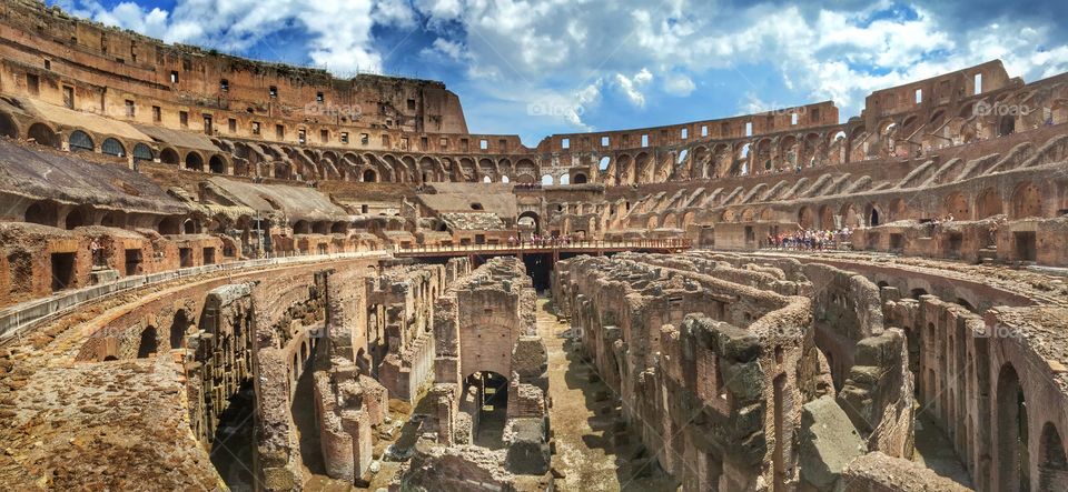 Coliseum. The inside of the coliseum in Rome, Italy