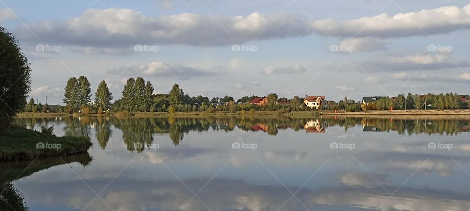 city lake reflection beautiful nature water