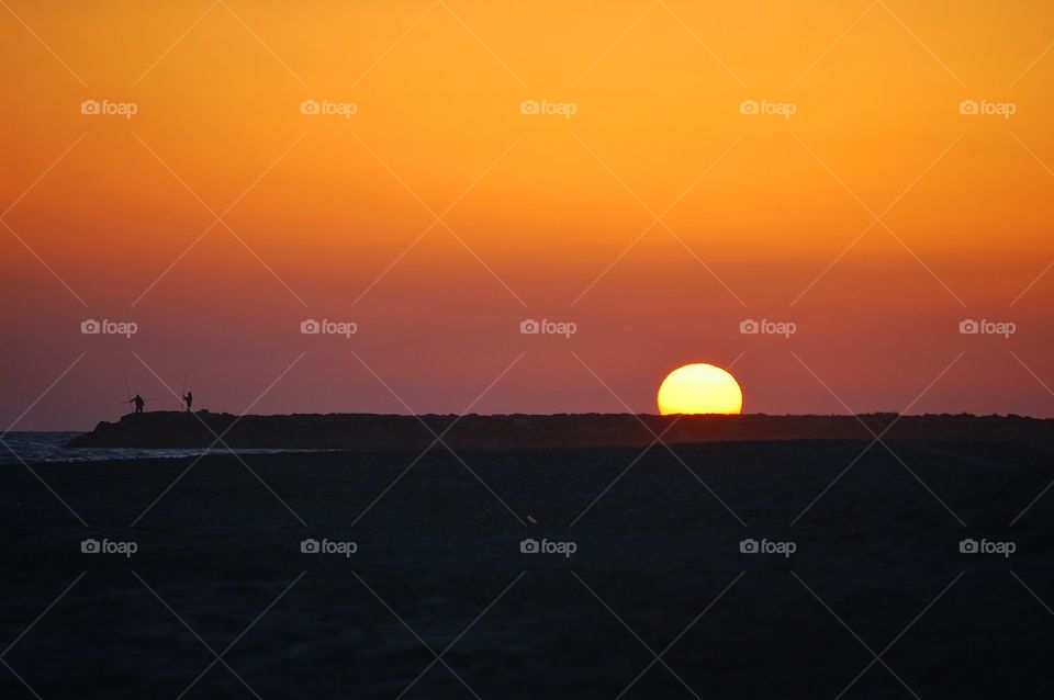 Landscape of Sunset on the beach 