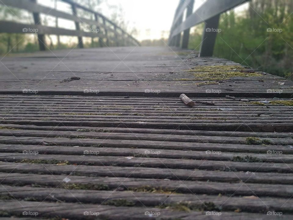 walking bridge in the Bernisse. The Netherland
