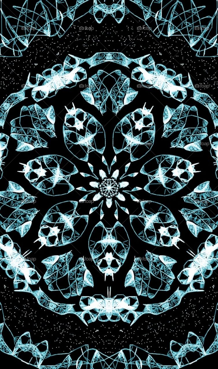 Reflectional Glowing Floral Design.