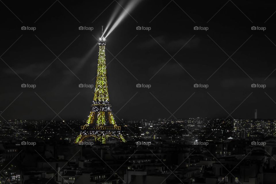 Paris and the Eiffel Tower at night