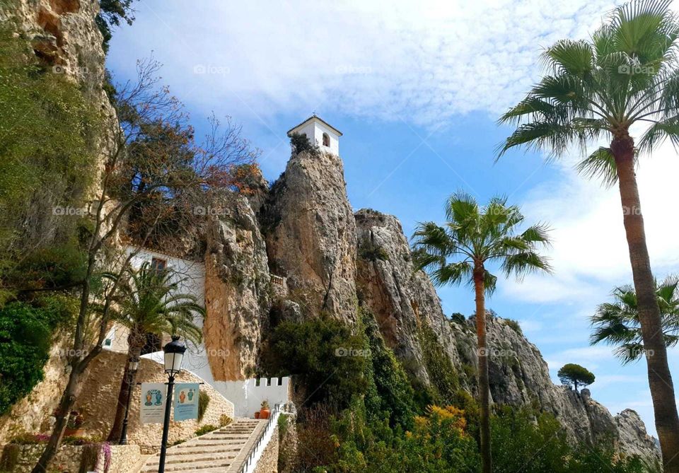 Rocks#nature#palms#stairs#sky#clouds#house