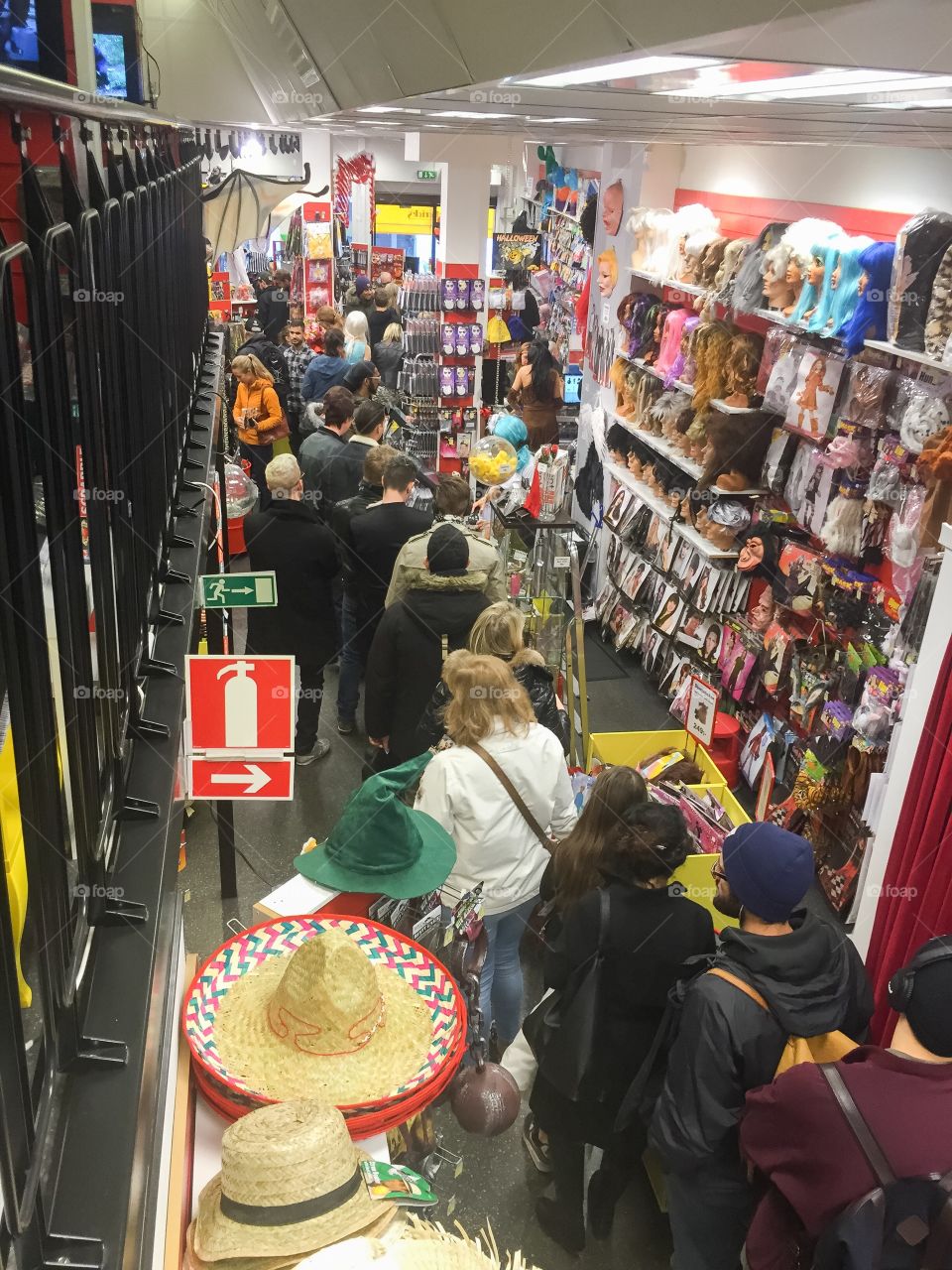 People in the store Buttericks on Halloween to buy Halloween costumes. Buttericks is the largest retail chain in Sweden that sells joke stuff and costumes.