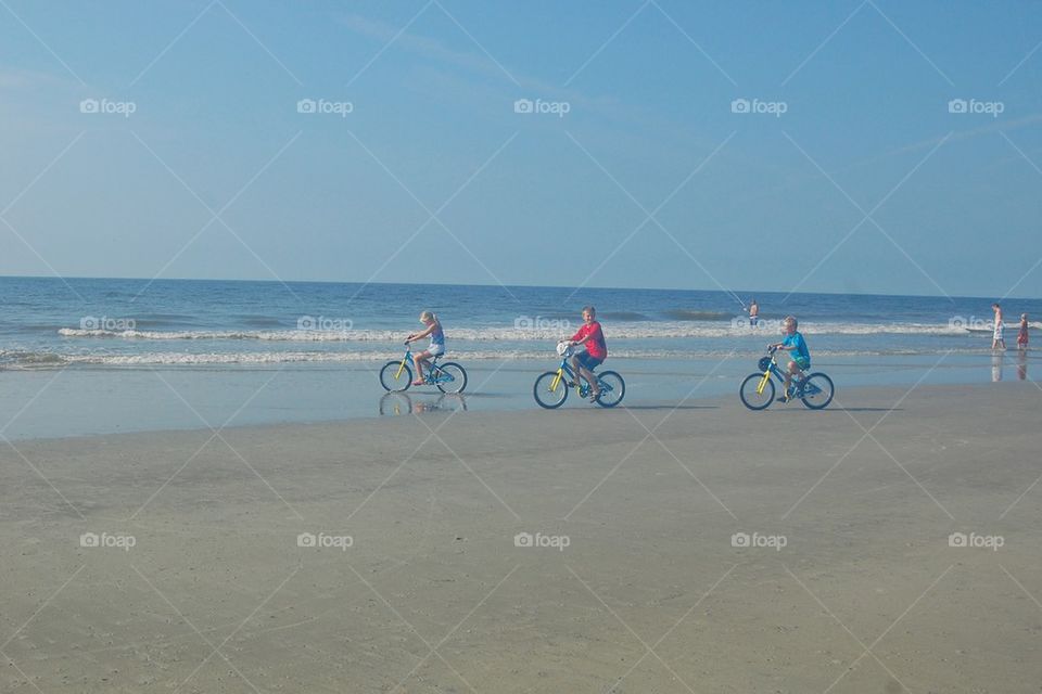 Biking on the beach