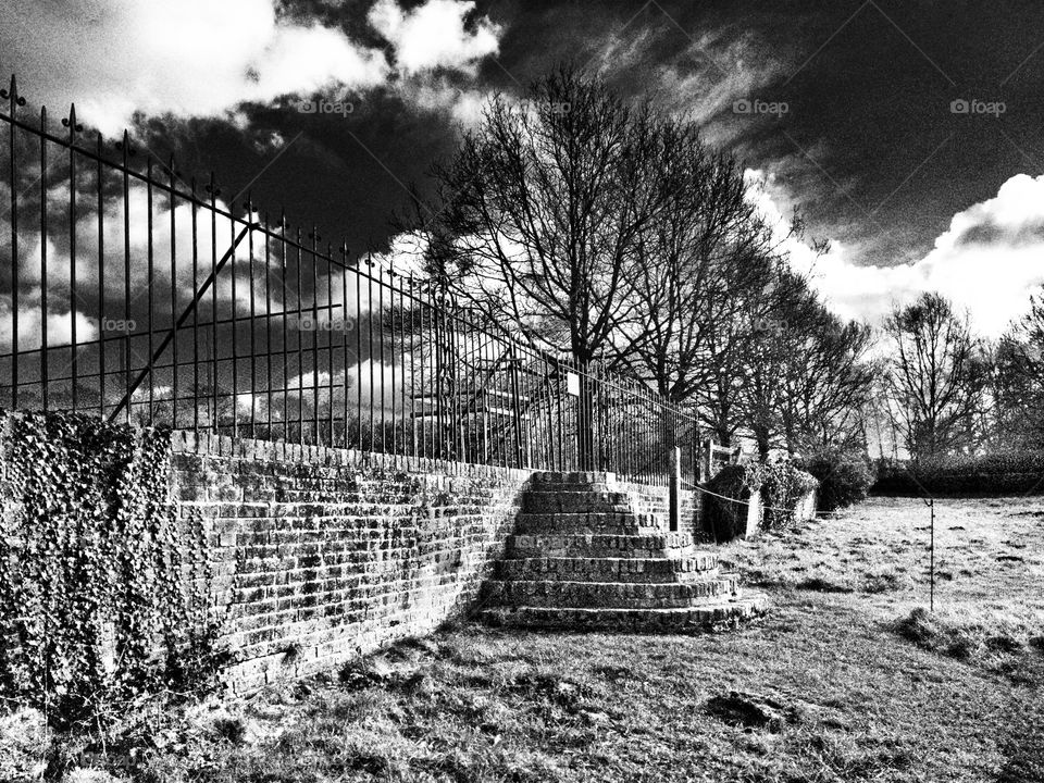 Monochrome, Black And White, No Person, War, Fence