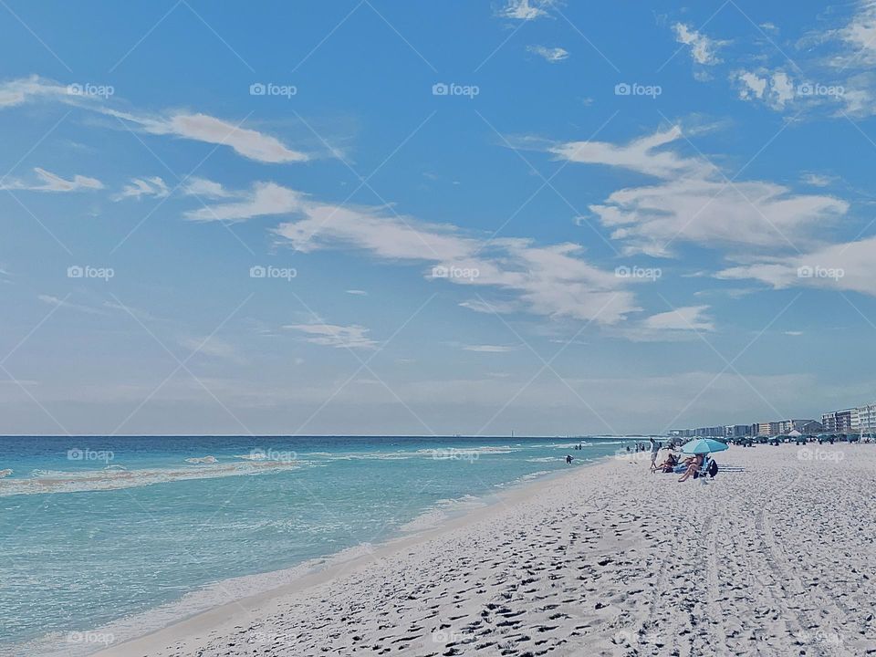 Pastel Colors - Awesome Baby blue sky over the blue waters of the Gulf of Mexico 