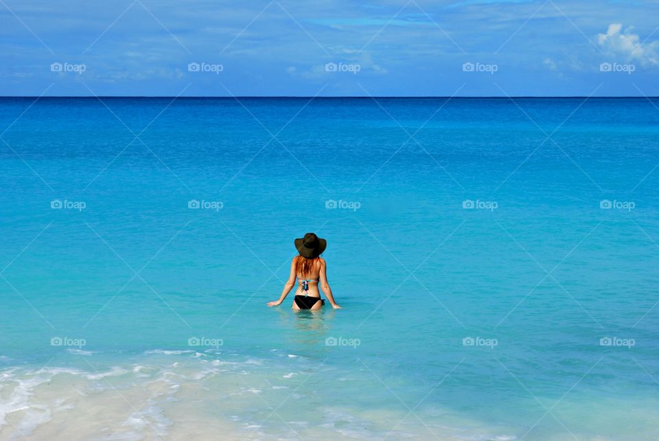 Woman Swimming in Turks and Caicos