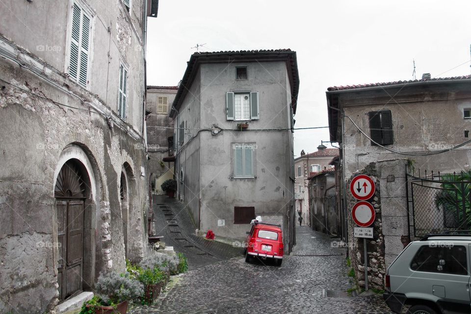 Red Car in Italy
