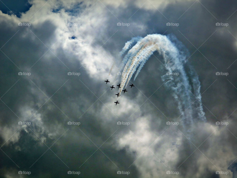 Low angle view of weapon trail