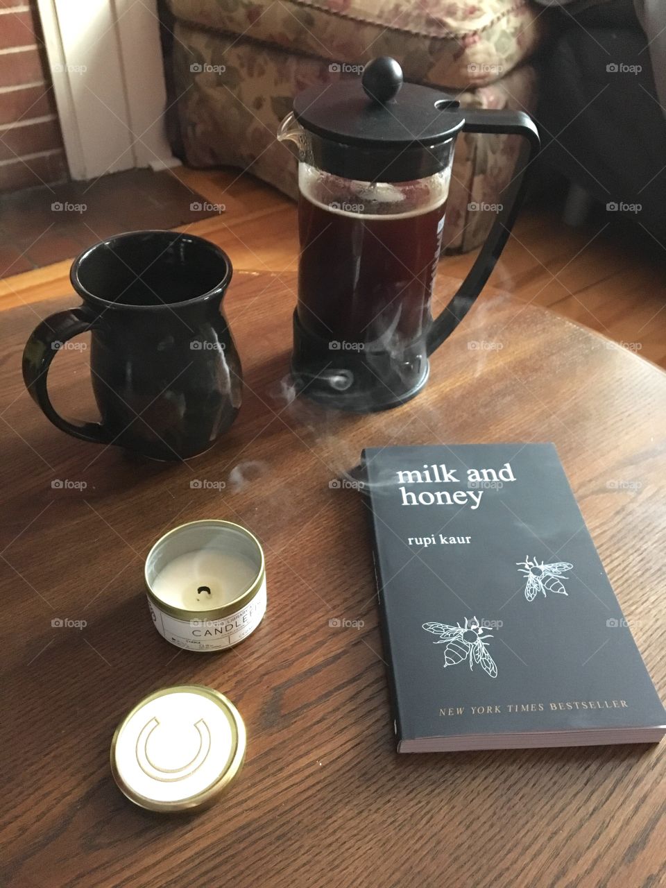 Breakfast and a book. 