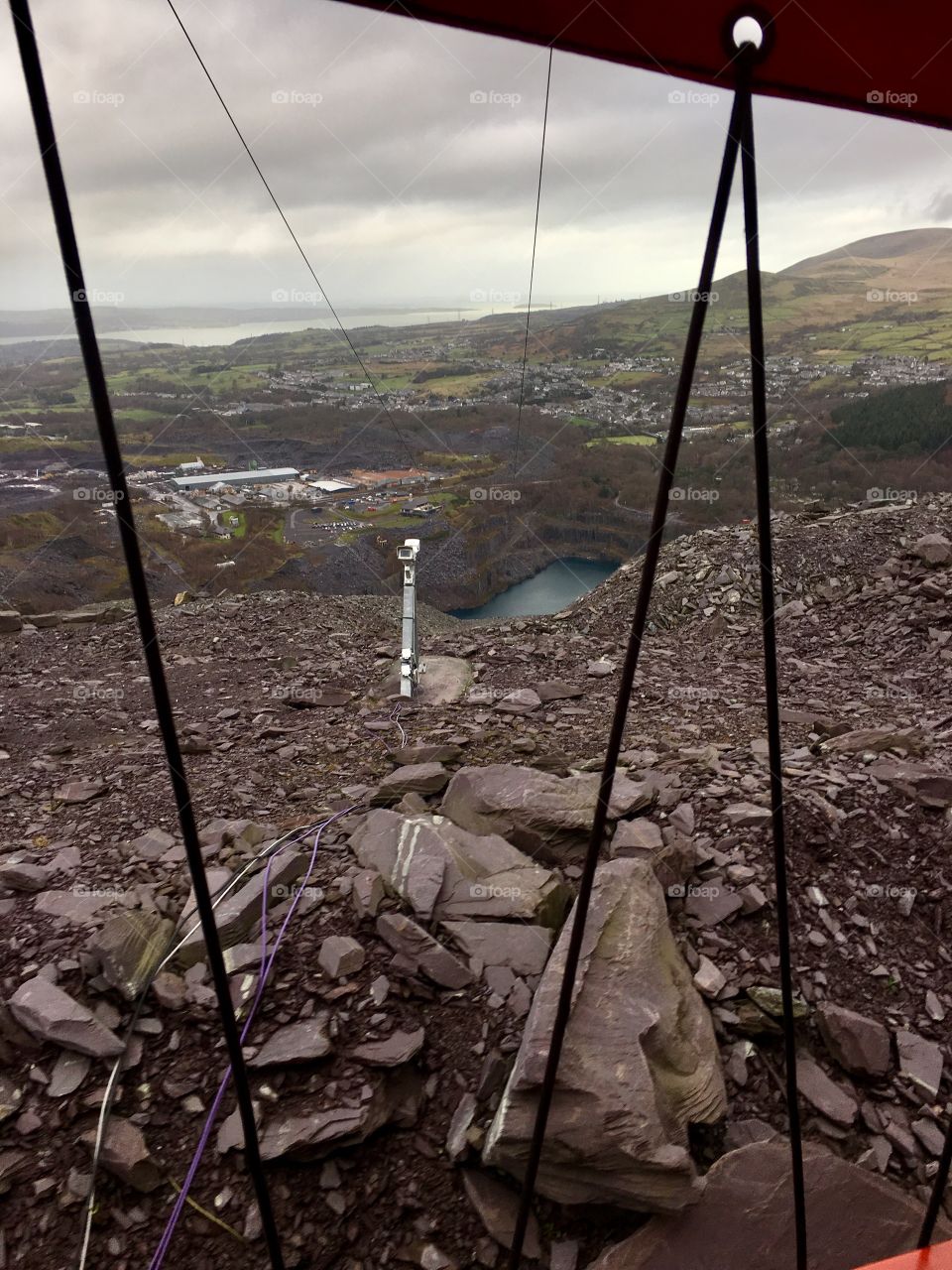 Old Quarry. Rugged terrain, long way up. Zip lining in Wales. New Year’s Day 2018, what a way to start the New Year!