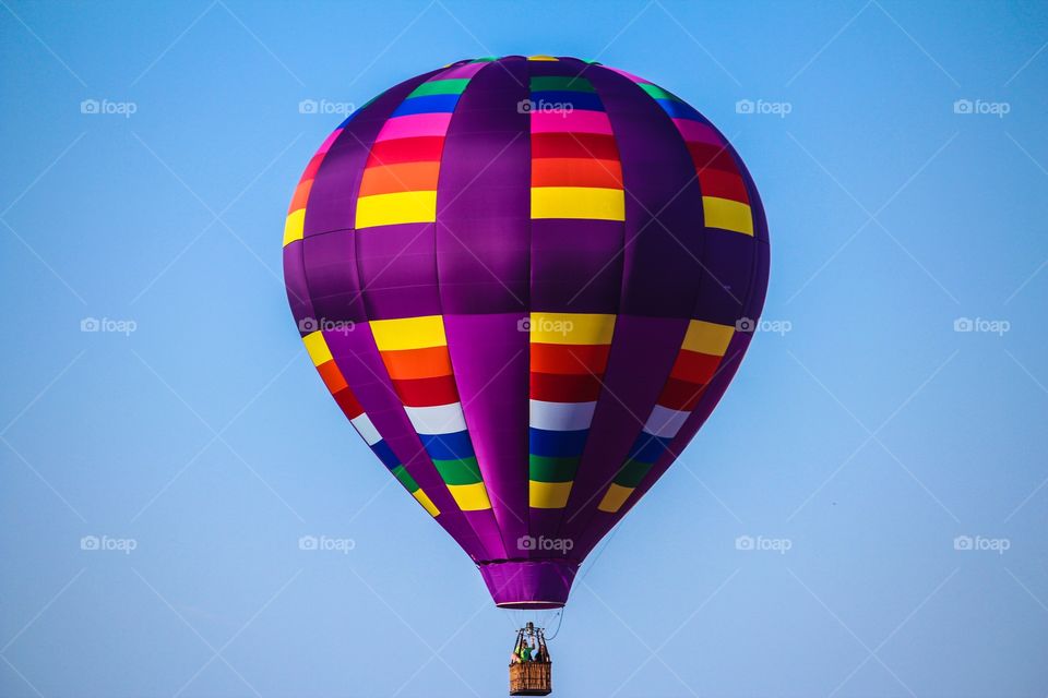 Hot air balloon on clear sky