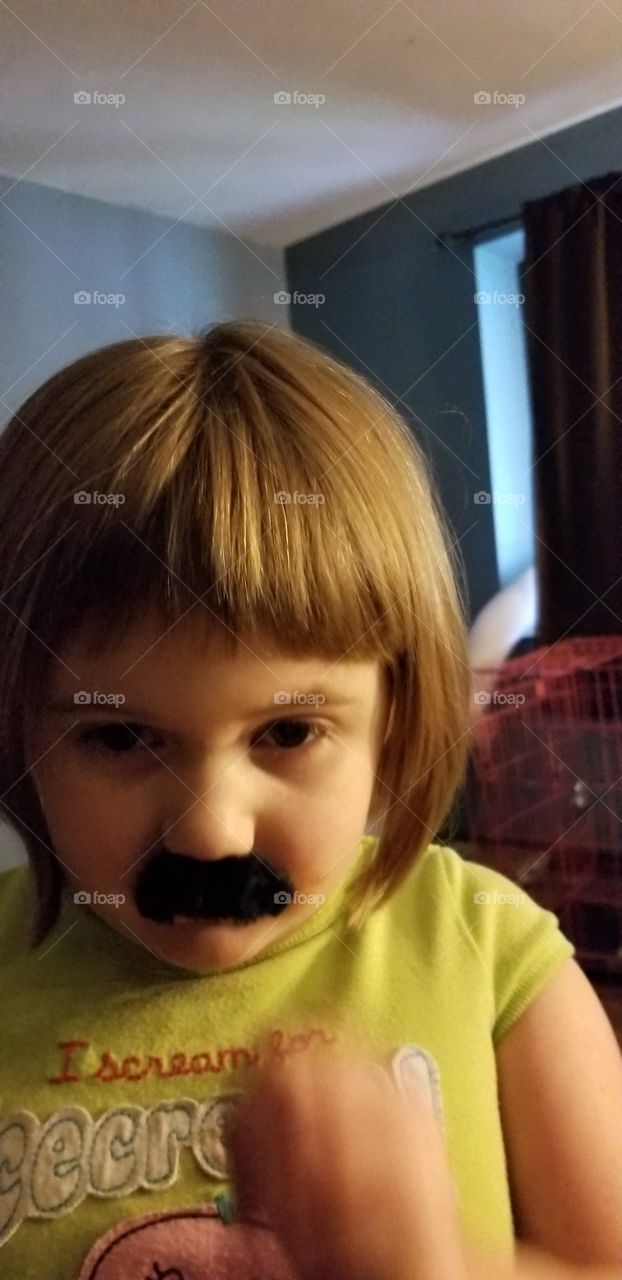 mustache girl