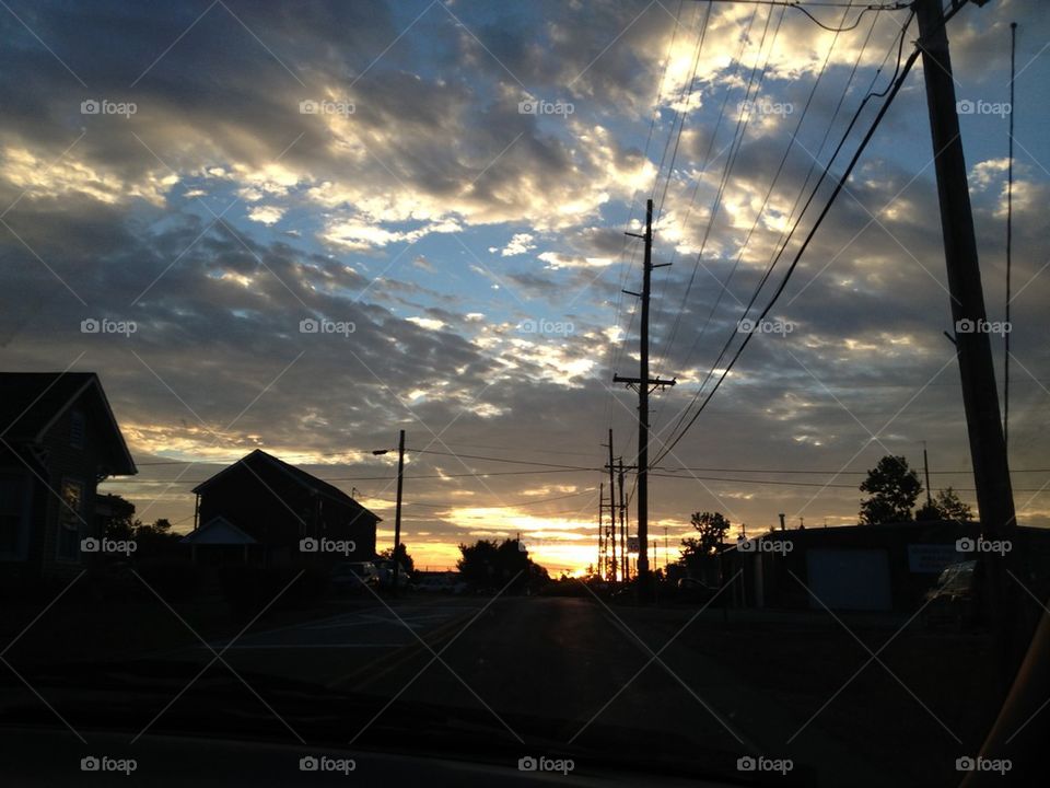 Sunset in a small town