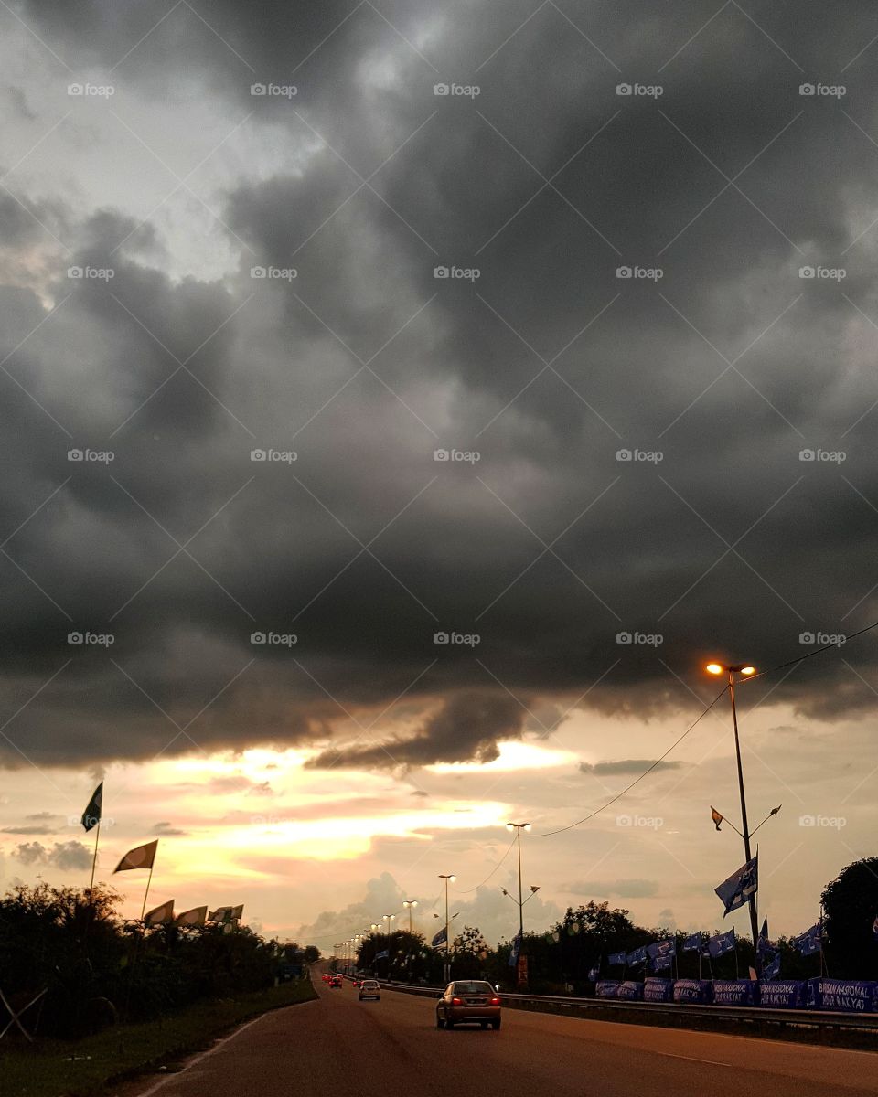 Background of dark clouds before rain
