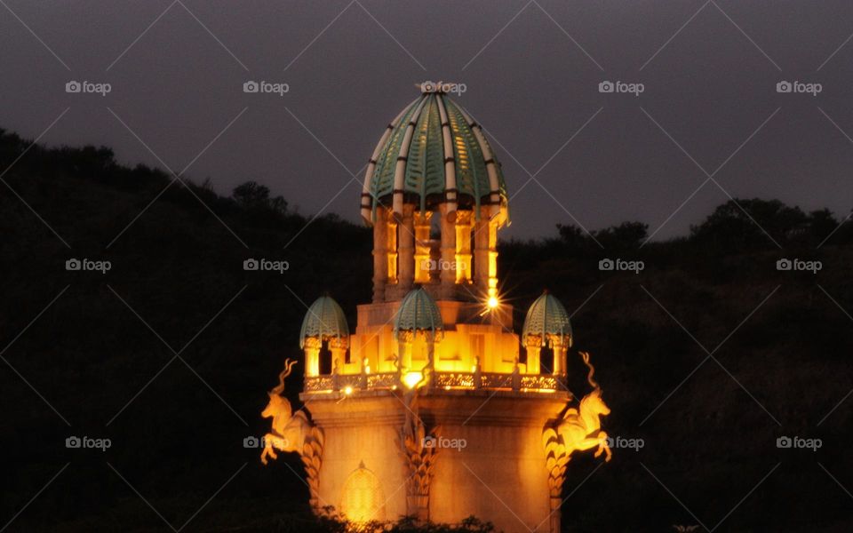 palace  tower at night