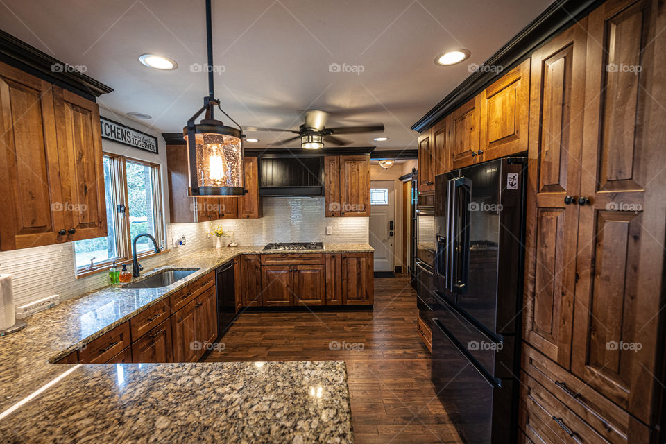 Interior design shot of a newly finished kitchen 