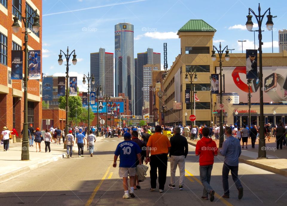 Exiting Comerica Park after a Detroit Tigers game 