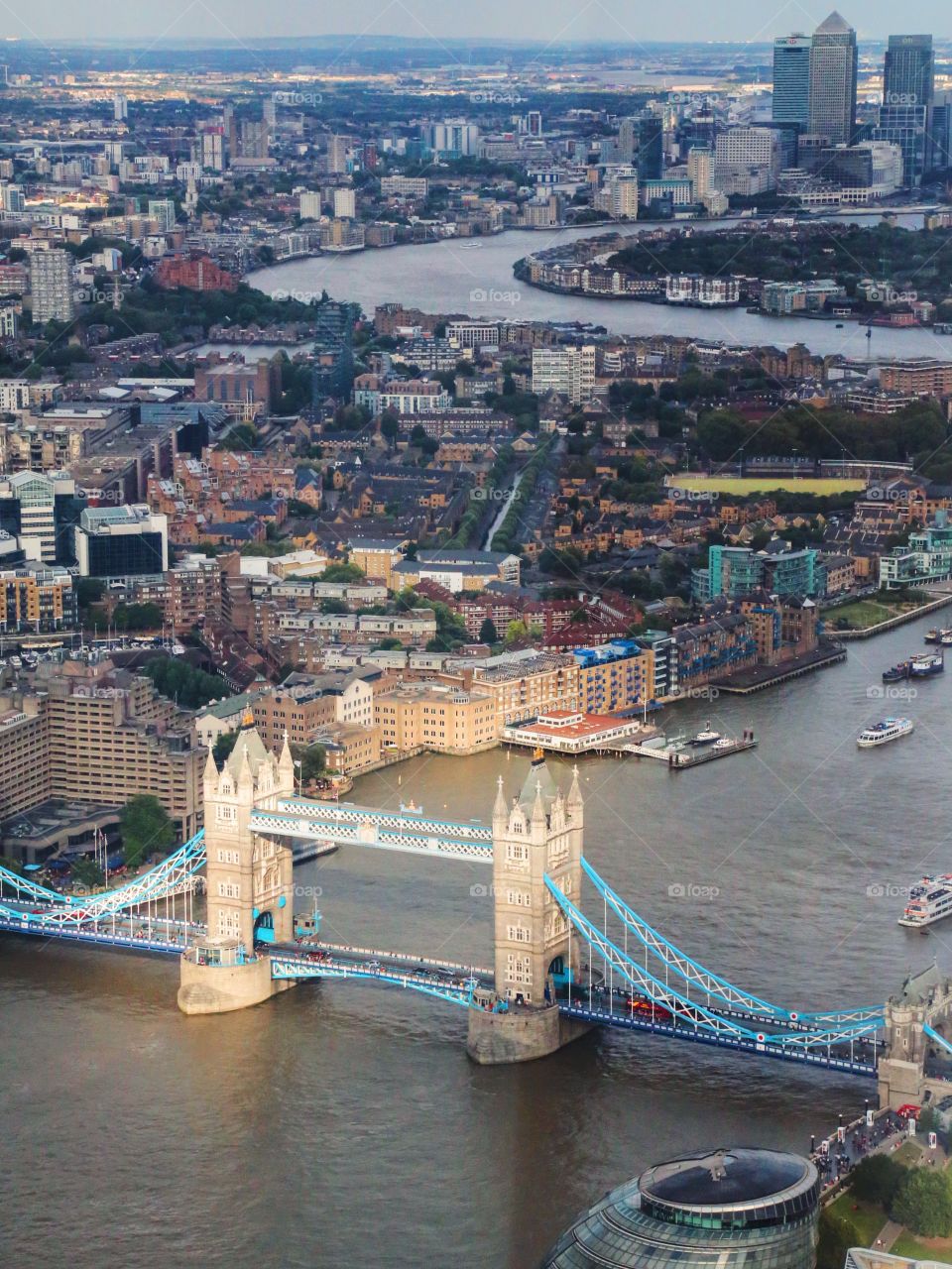 Tower Bridge and the Thames seen from the Shard