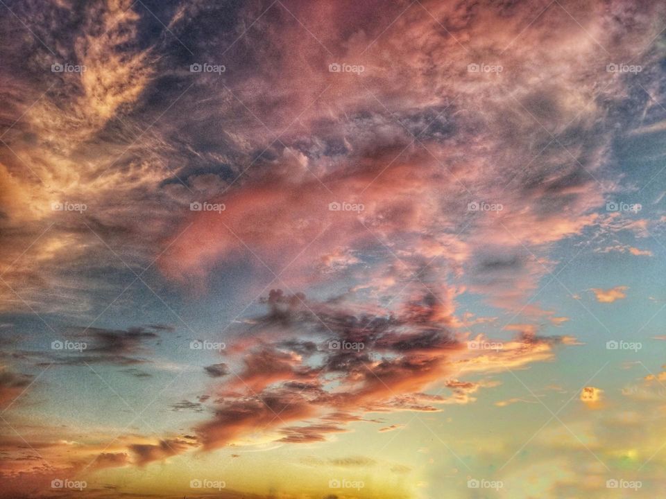 colorful clouds at sunset