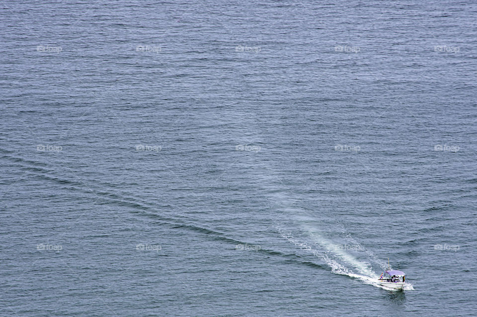 The ship driving on the sea in Thailand.