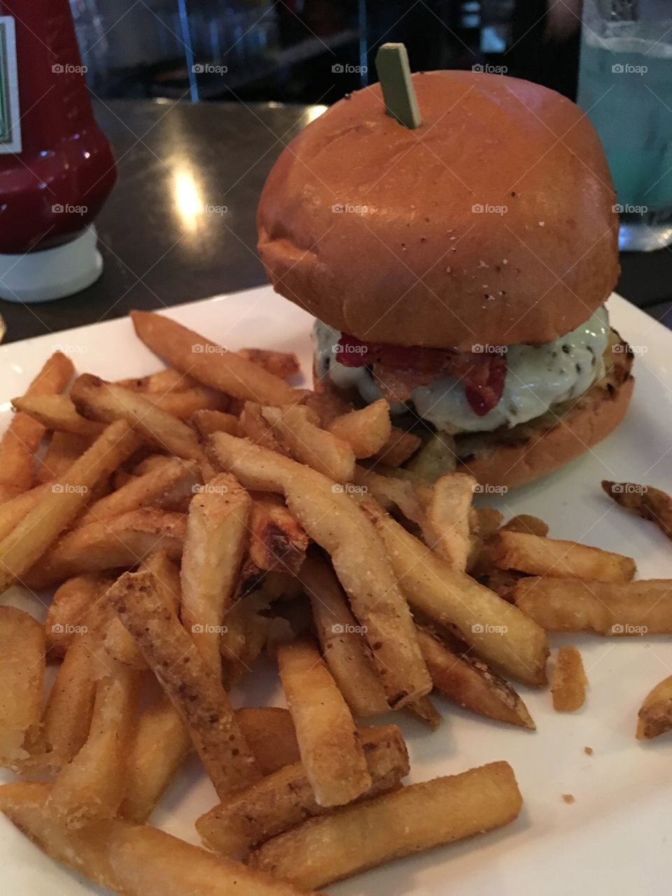 420 burger and fries from The Crooked Spoon in Clermont Florida 