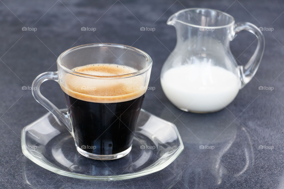 a cup of coffee and milk