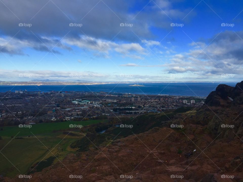 View of Edinburgh from the top of Arthur's seat 