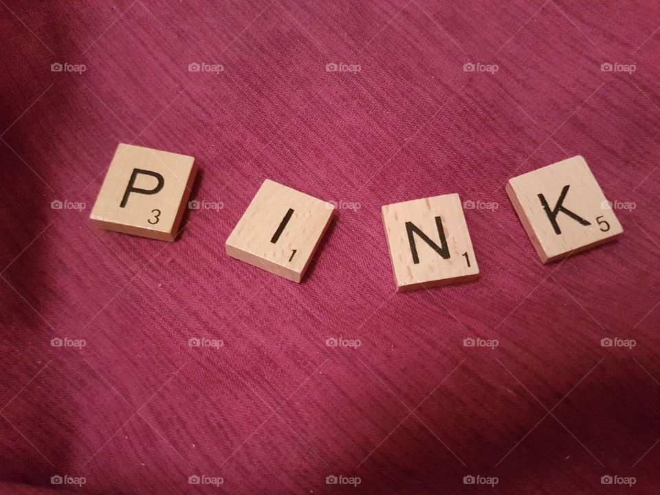 pink scrable letters
