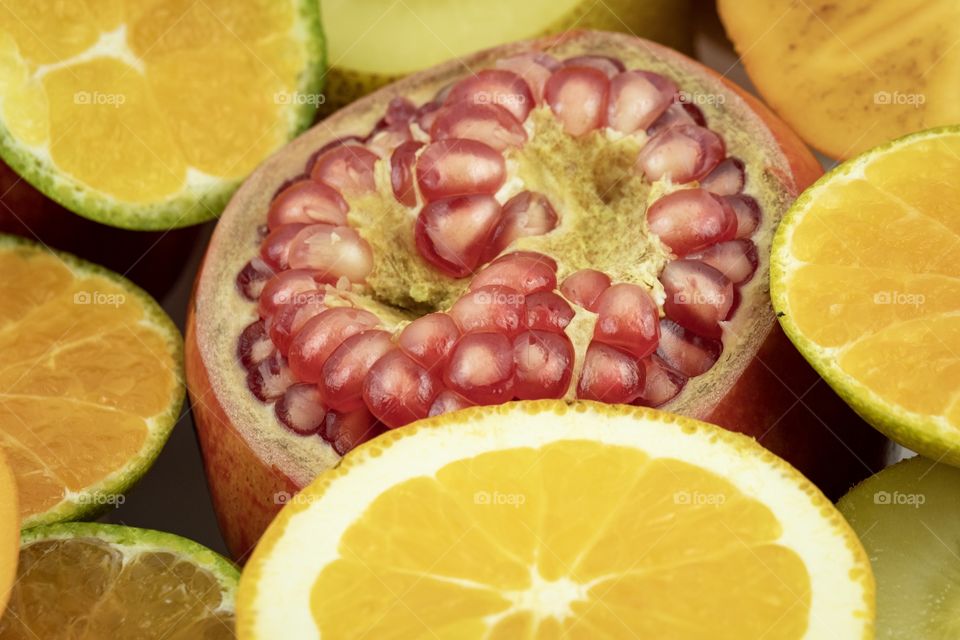 Delicious Vitamin C fruits background