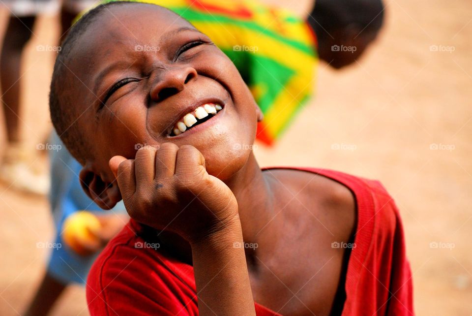 Black boy laughing 