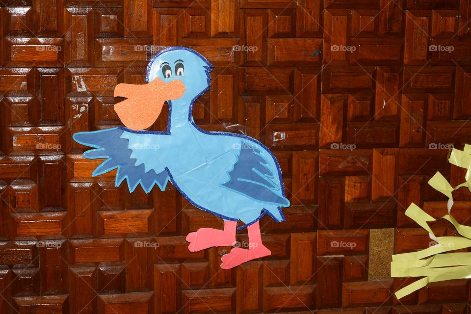 blue duckey say hi. paper craft  for stage from glitter sheet