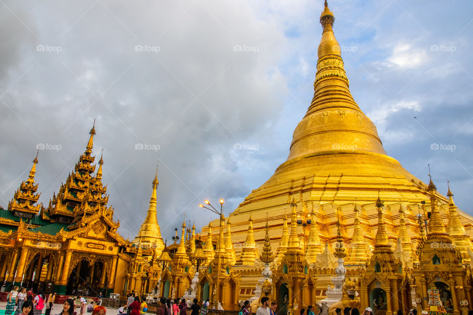 Shwedagon Pagoda in Yangon Myanmar Burma Southeast Asia