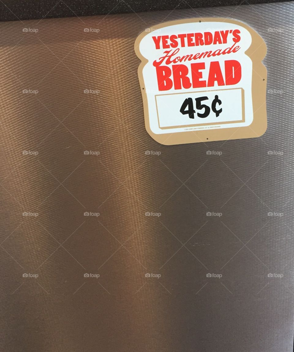 Day old bread sign