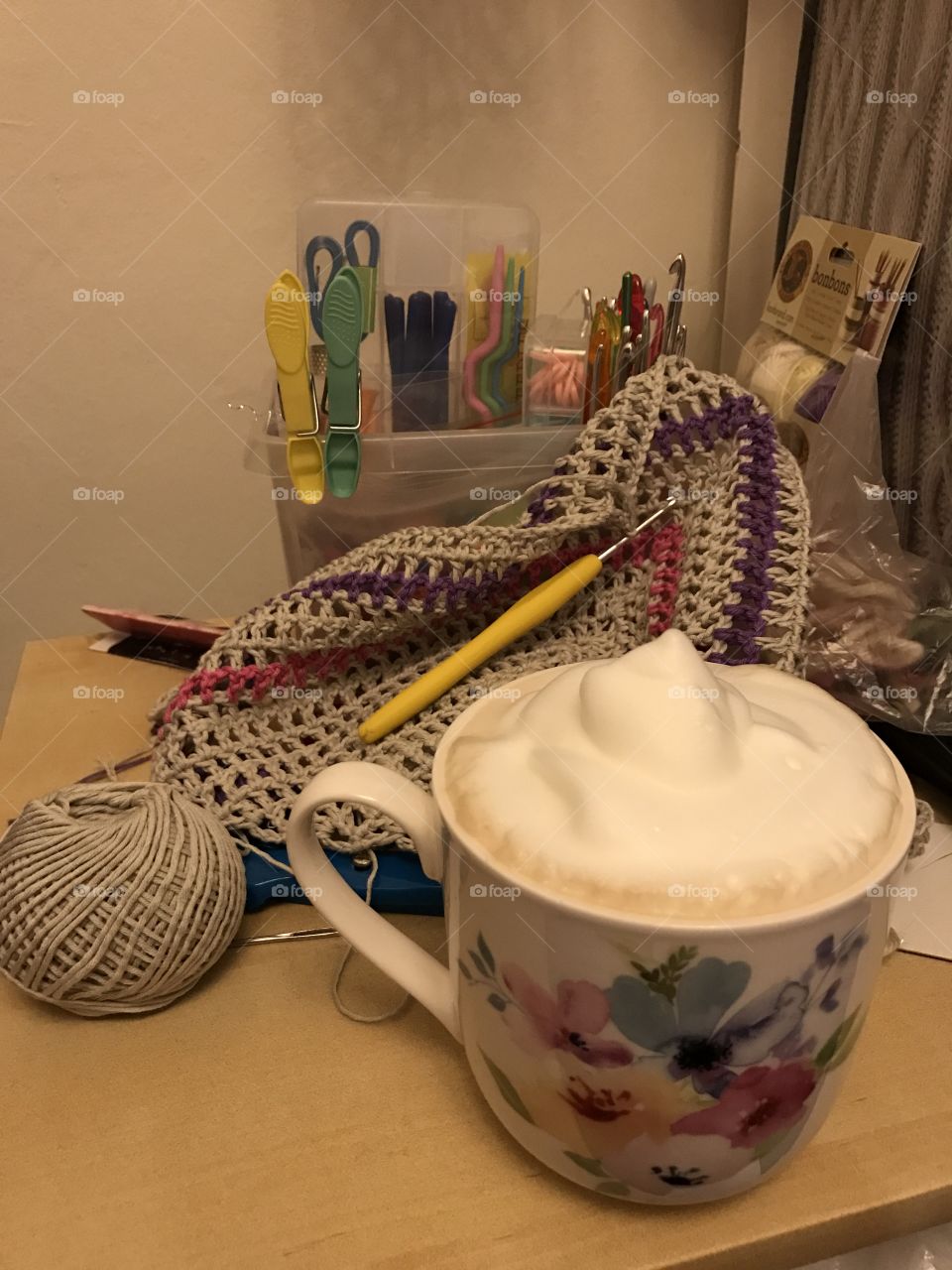Coffee and crochet
