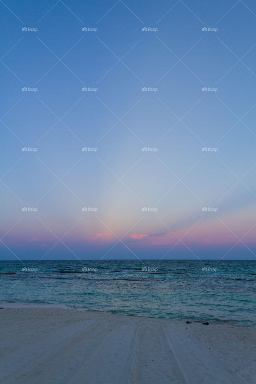 A sunset in the beach