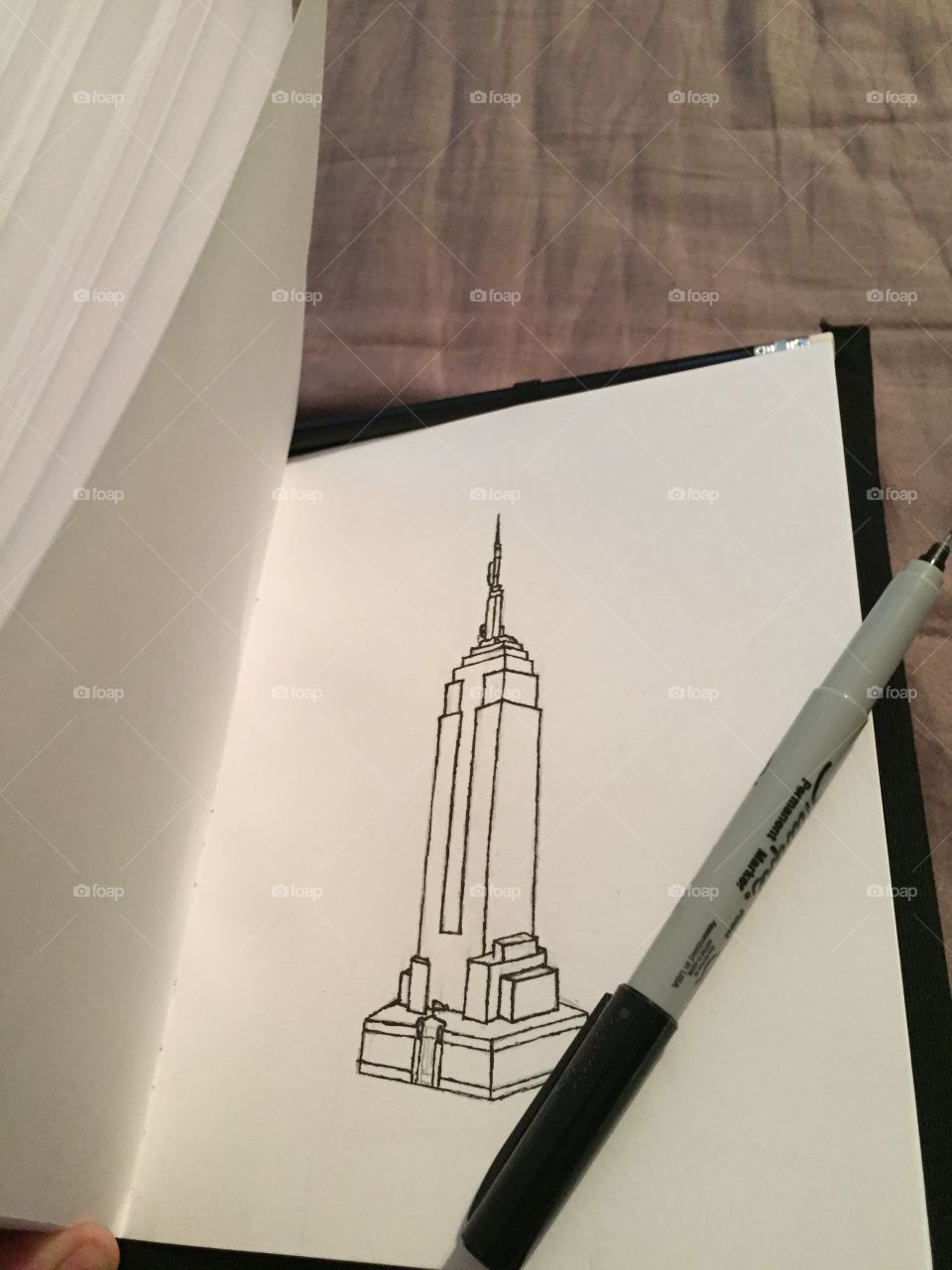 Empire. I did a drawing of the Empire State Building and decided to get a picture of it.