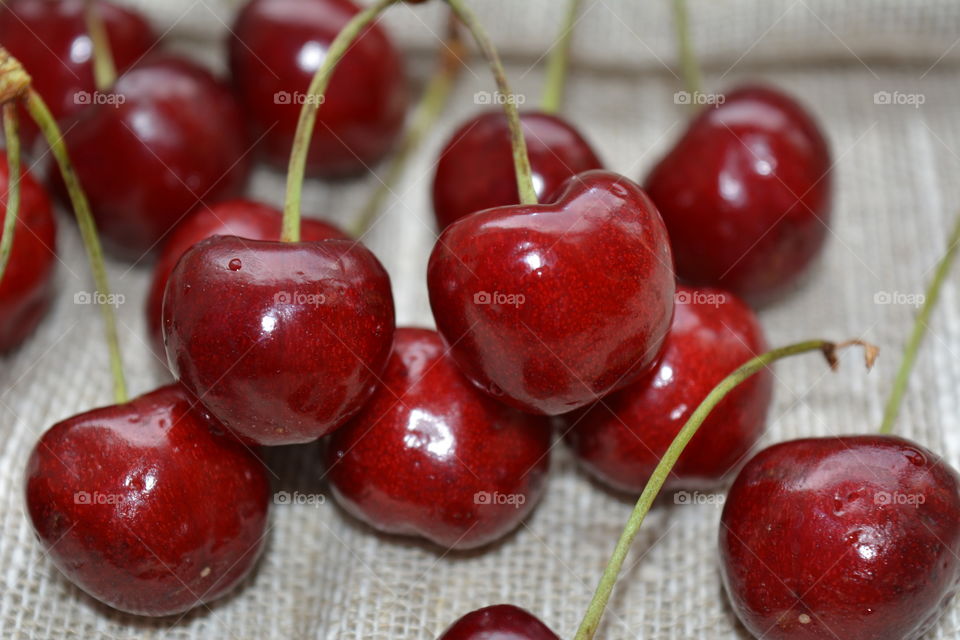 red cherry summer food natural background