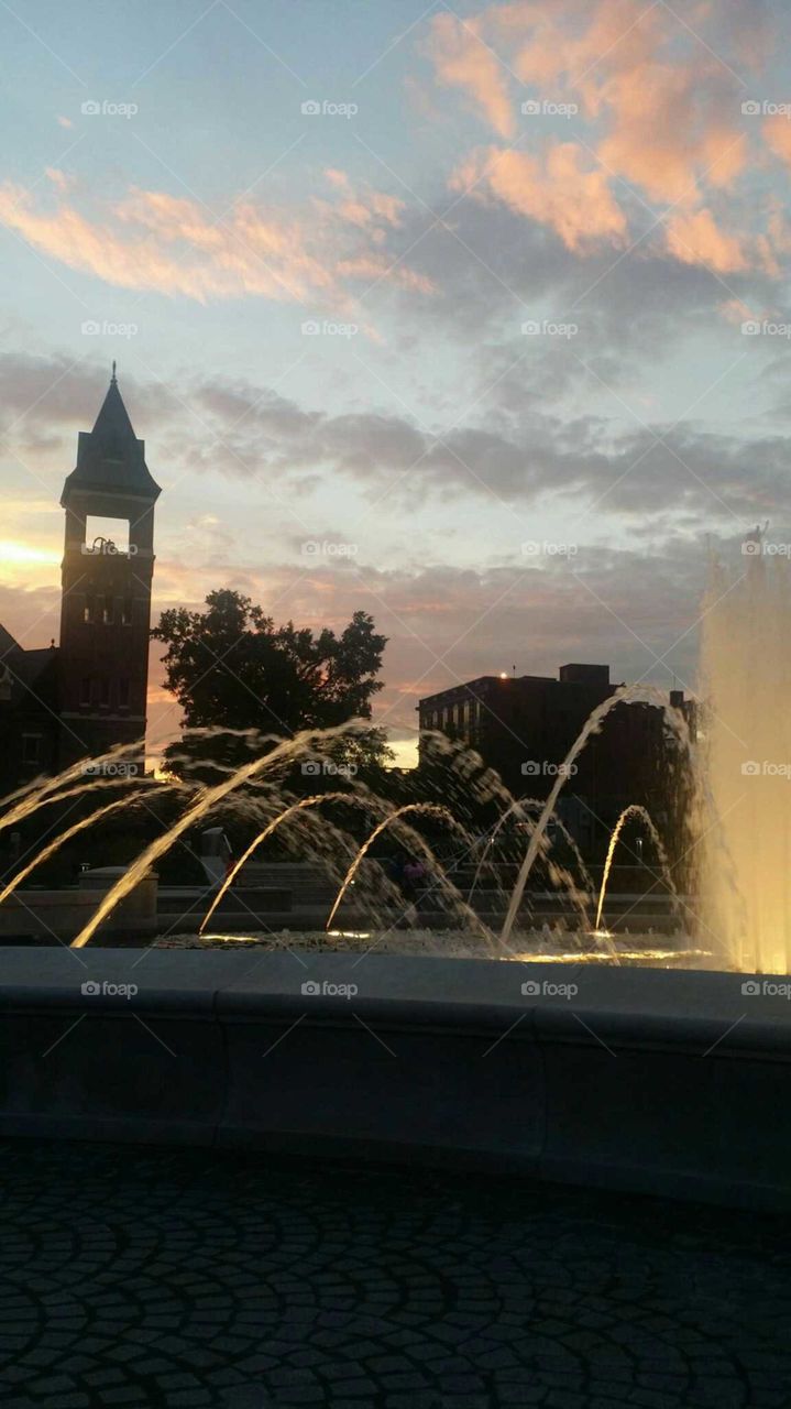 evening fountains