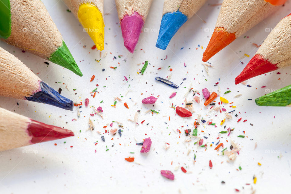 Close-up of colored pencils