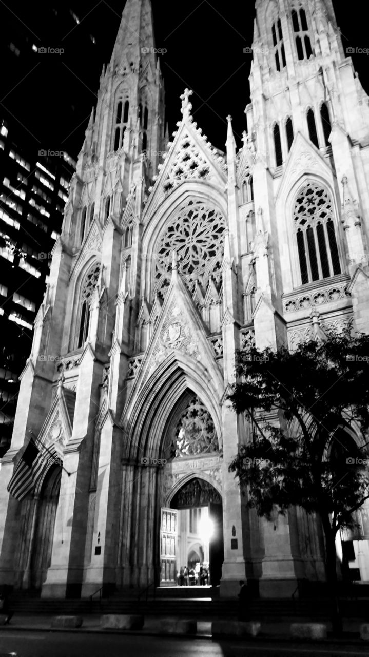 black and white church in New york