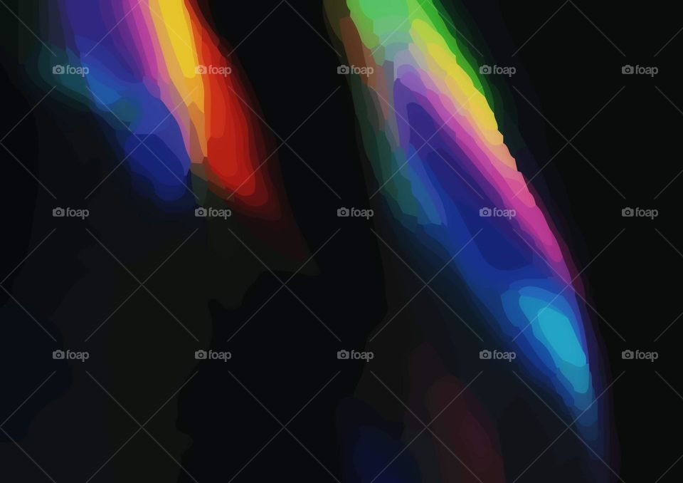 Photography of rainbow. Rainbow on black background. Abstract web background. Banners and panels. Design background. Computer. Desktop background and design. Unique. Surrealistic. Dispersion of light