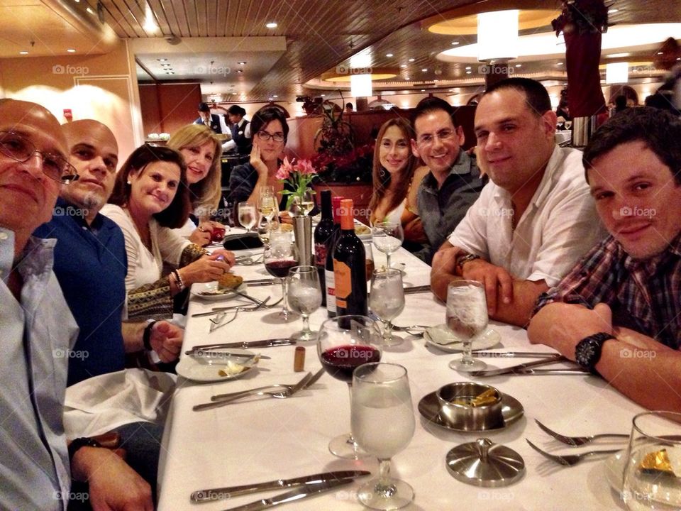 Group of friends dining together