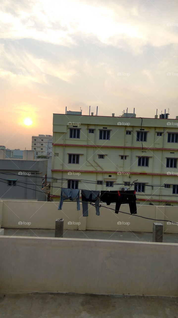 waiting for sun with wet cloths