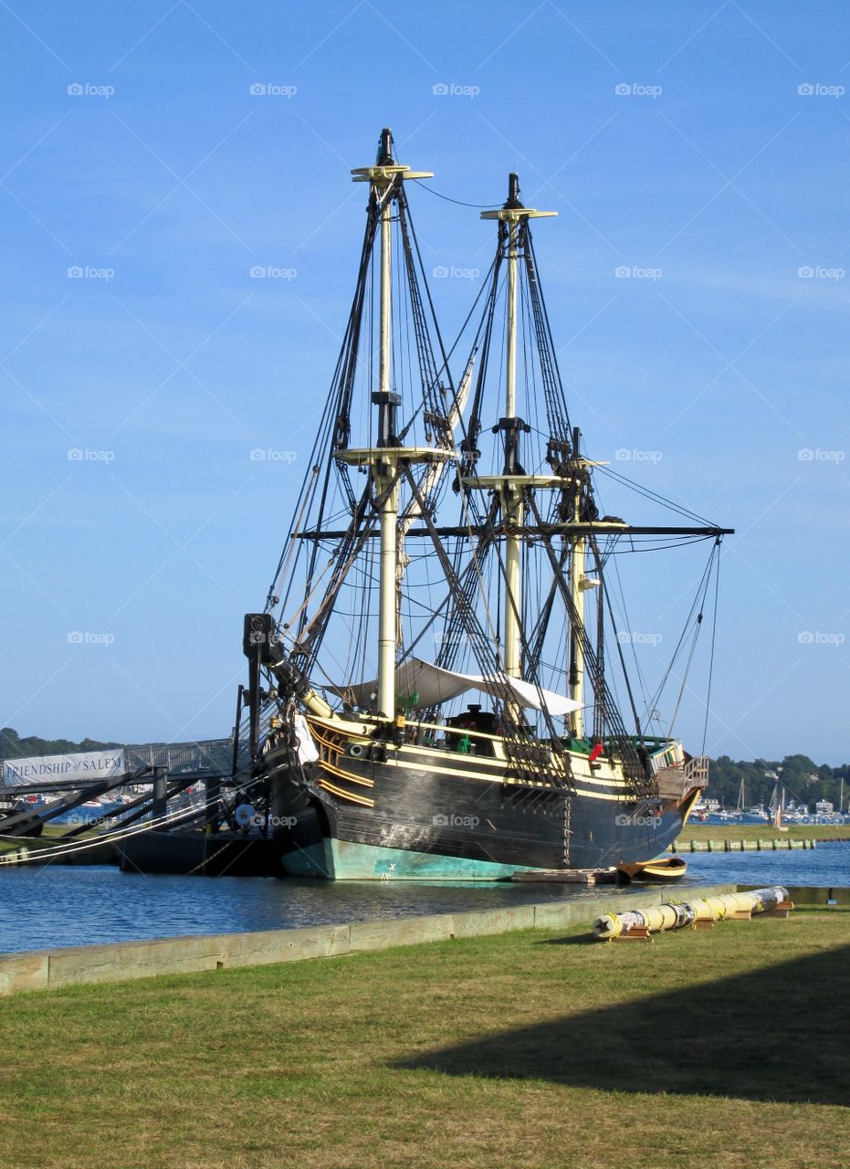 Old ship at Salem harbor