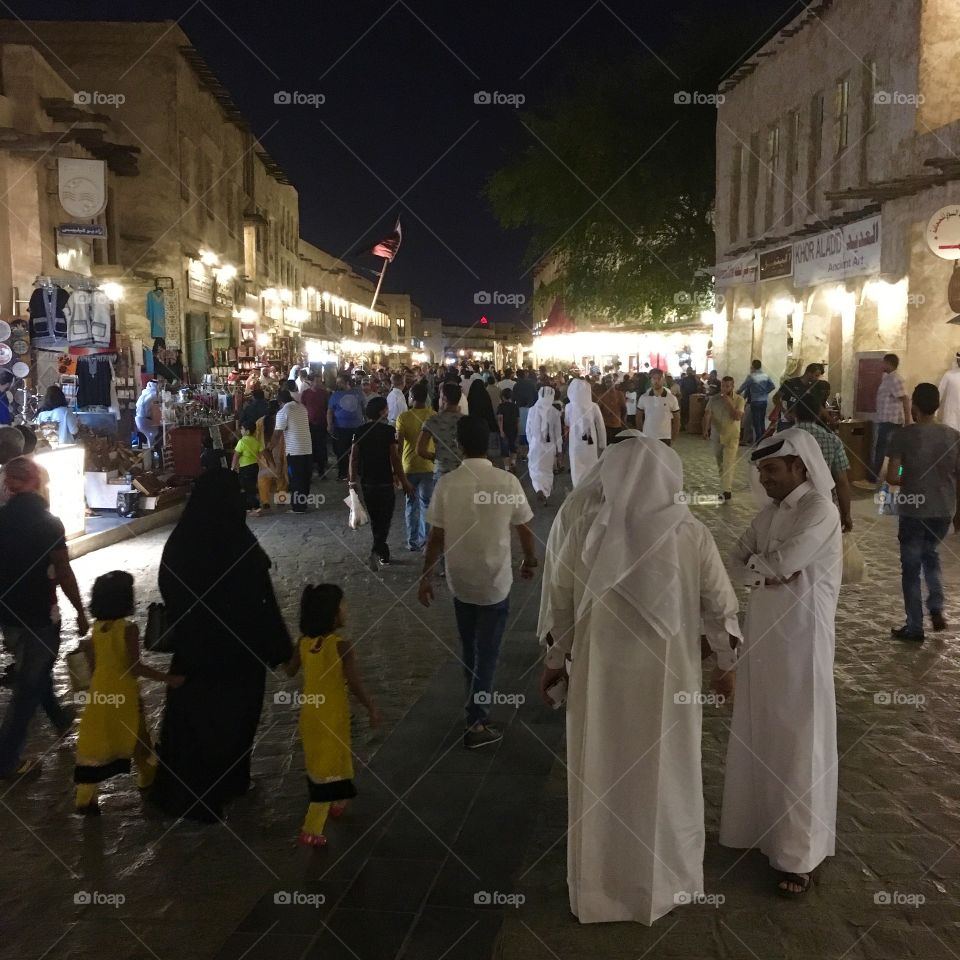 Nighttime in a middle eastern souq. 