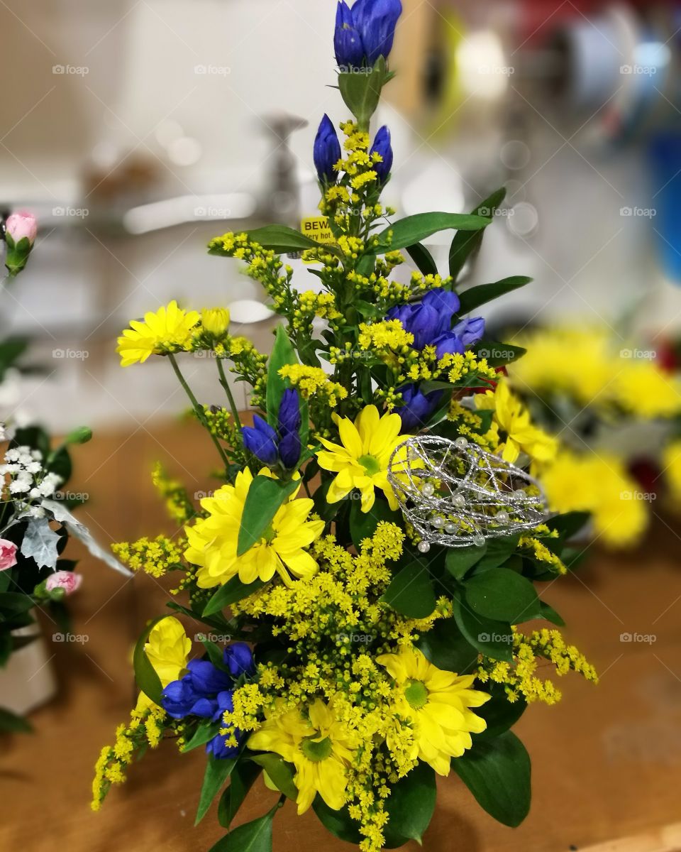 flowers blue yellow