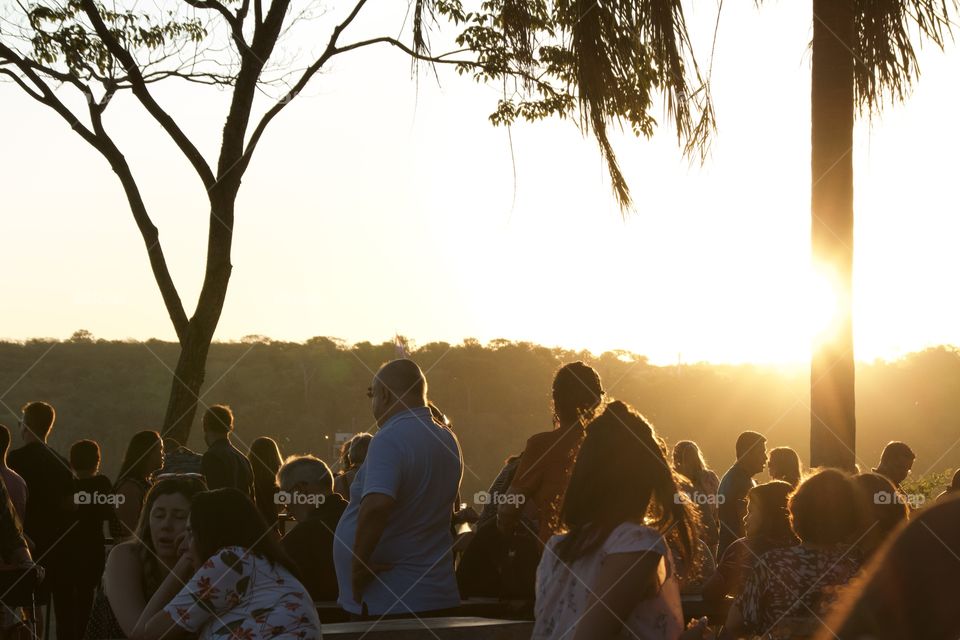 People enjoying the sunset